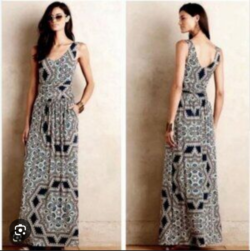 Anthropologie Geometric Patterned Maxi Dress